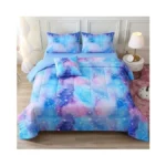 Jqinhome Twin Gradient Galaxy Comforter Set For Girls,6 Piece Bed