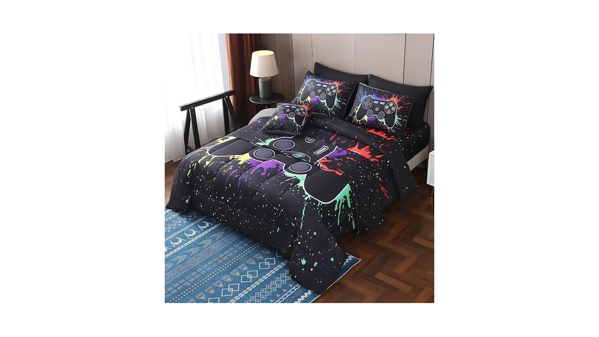 Jqinhome Queen Gamer Comforter Sets For Boys,8 Piece Bed In