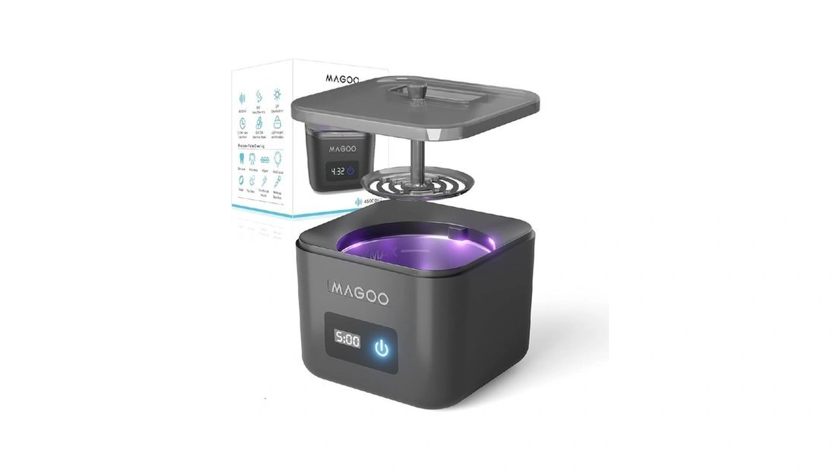 Ultrasonic Retainer Cleaner Machine, Denture Cleaner For Aligners Night Guards