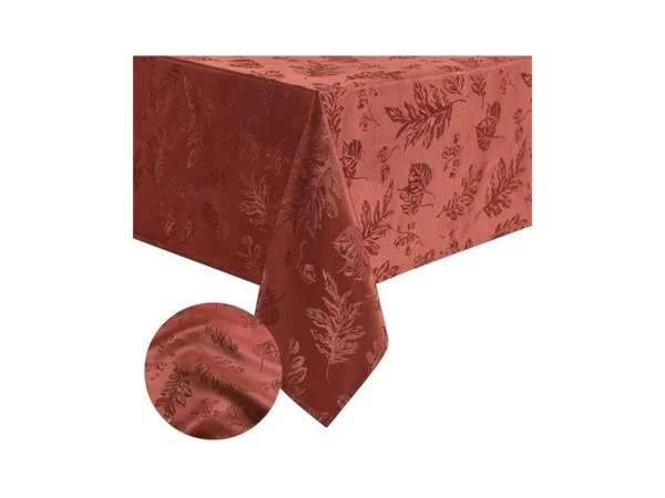 Elrene Home Fashions Elegant Woven Leaves Jacquard Damask Tablecloth, 52"
