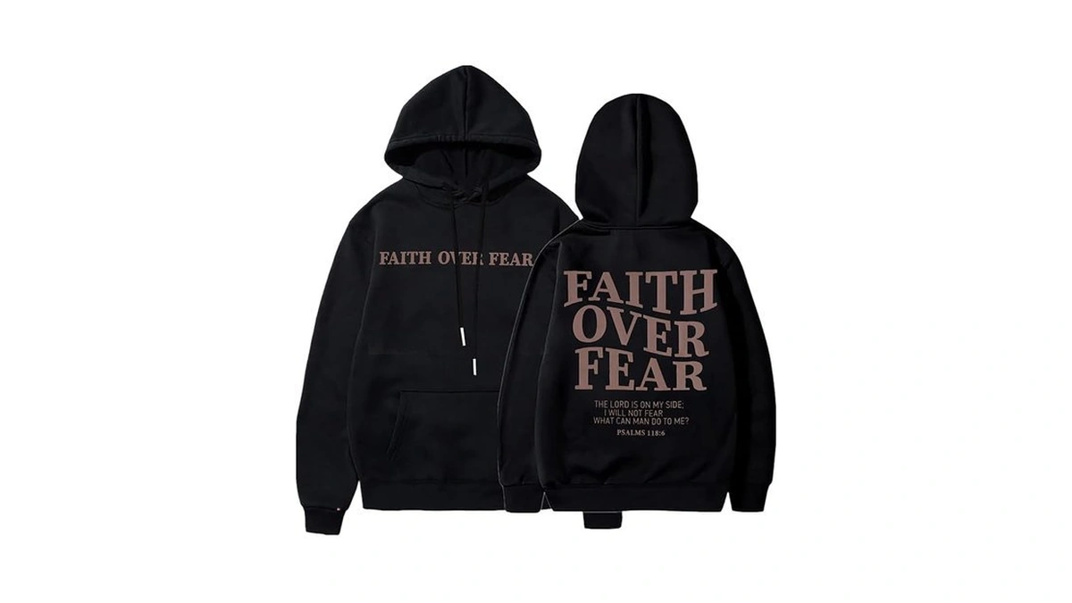 Bangely Faith Over Fear Hoodie Women Christian Sweatshirt Graphic Christian