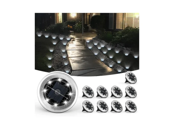Solpex Mini Solar Ground Lights, 10 Pack Solar Lights Outdoor