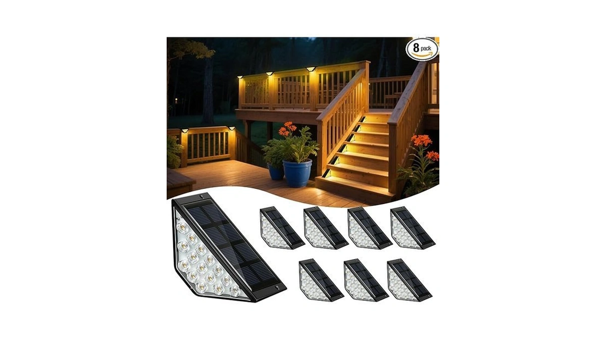 Bkbb Ppbb Solar Step Lights For Outside, Solar Stair Lights