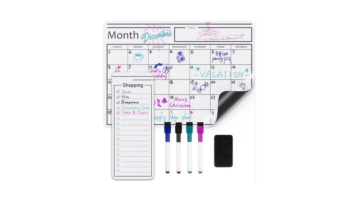 Amazon Basics Magnetic Dry Erase Whiteboard Calendar For Fridge, Easy