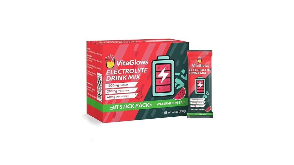 Vitaglows Sugar-free Electrolyte Powder Drink Mix – Watermelon Salt Flavor