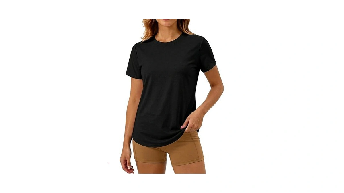 Mapick Workout Tops For Women High Side Slit T-shirt Soft