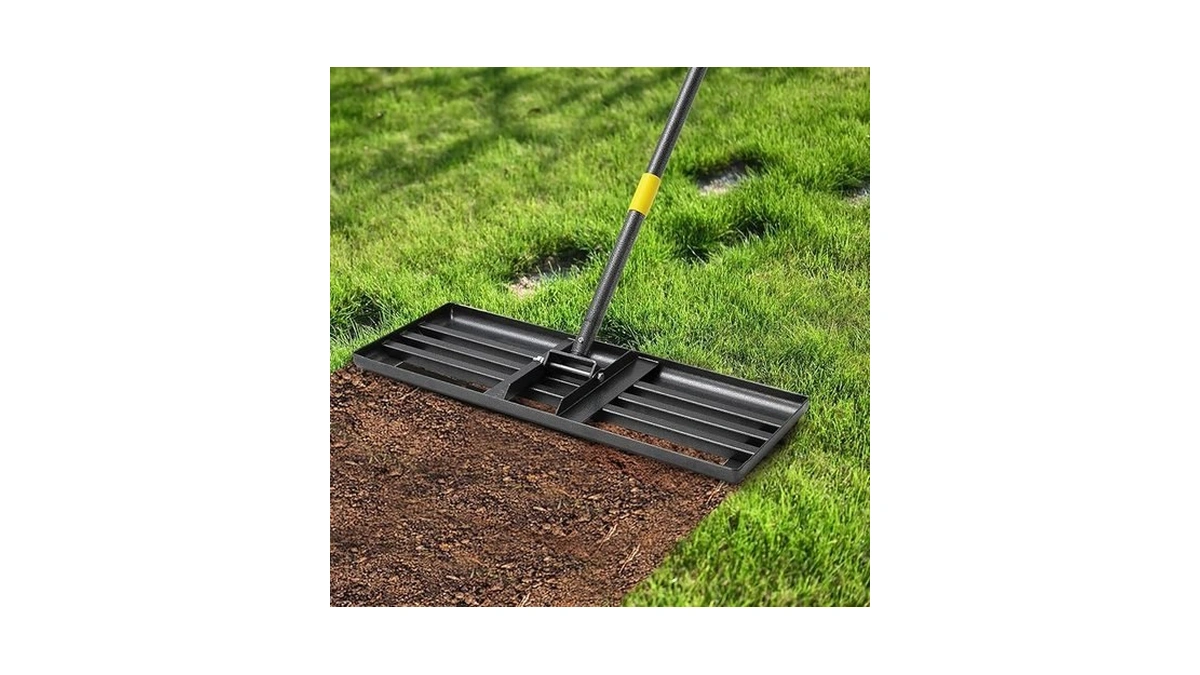 Lawn Leveling Rake,30x10 Inch Ground Plate,72 Inch Adjustable Long Handle