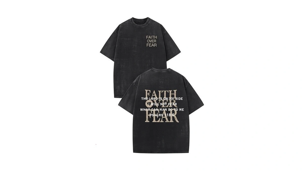 Christian Shirts For Men Faith Over Fear Graphic Tees God