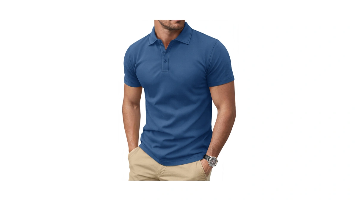 Cotrasen Polo Shirts For Men Cotton Pique Short Sleeve T-shirts