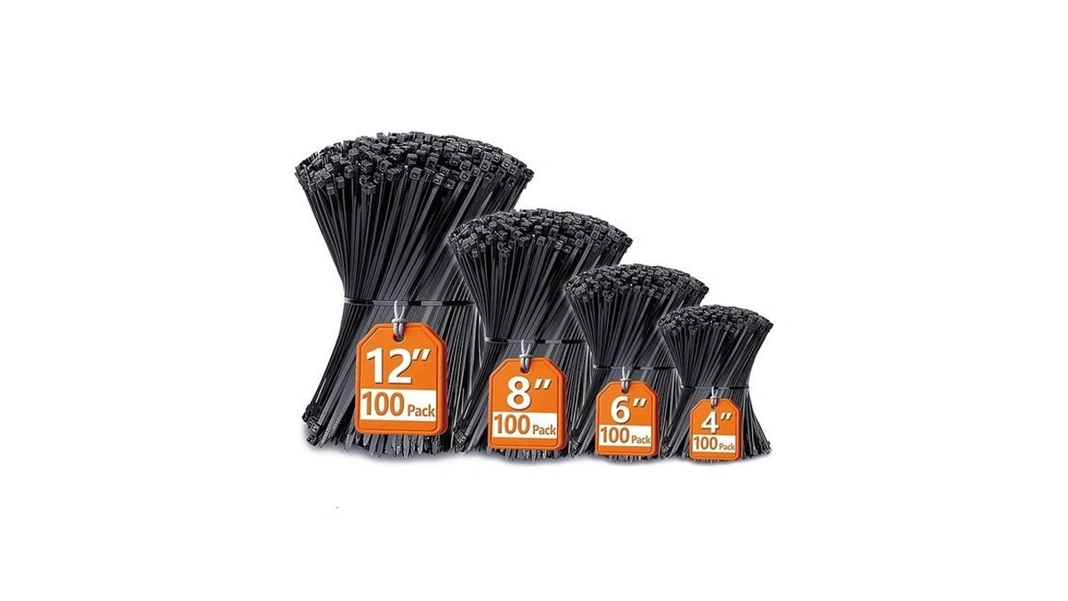 Zip Ties Assorted Sizes(4”+6”+8”+12”), 400 Pack, Black Cable Ties, Uv