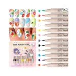 Gellaktik 12 Colors Nail Art Pens Set, 3d Nail Polish