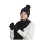 2thestars Womens Winter Beanie Hat Gloves Scarf Set Warm Fleece