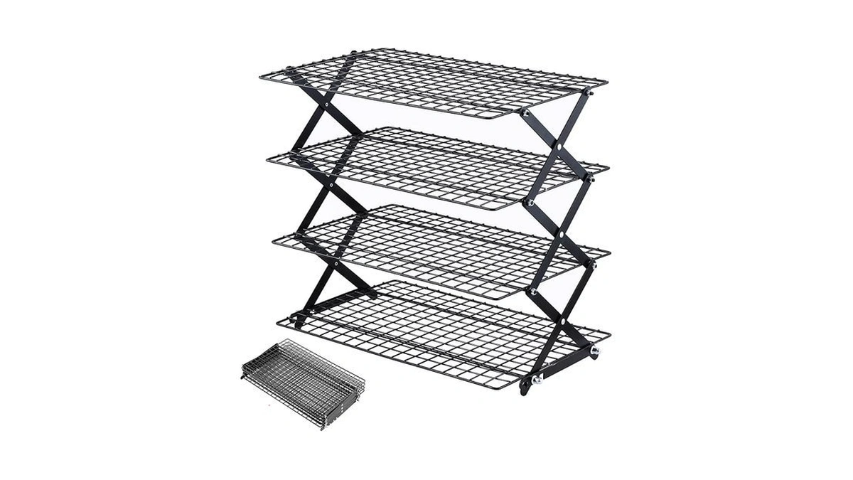 Pleafind 2/3/4-tier Collapsible Cooling Rack - 3 Setting Design, Adjustable