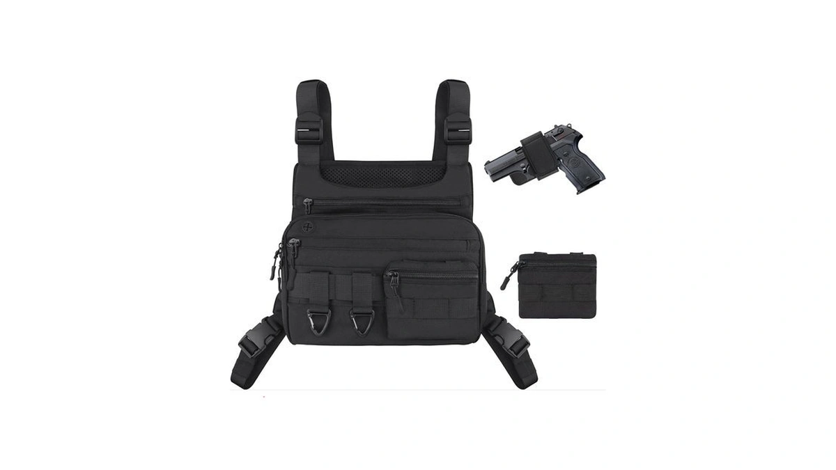 Jecolos Tactical Chest Bag For Men Lightweight Tactical Vest Large