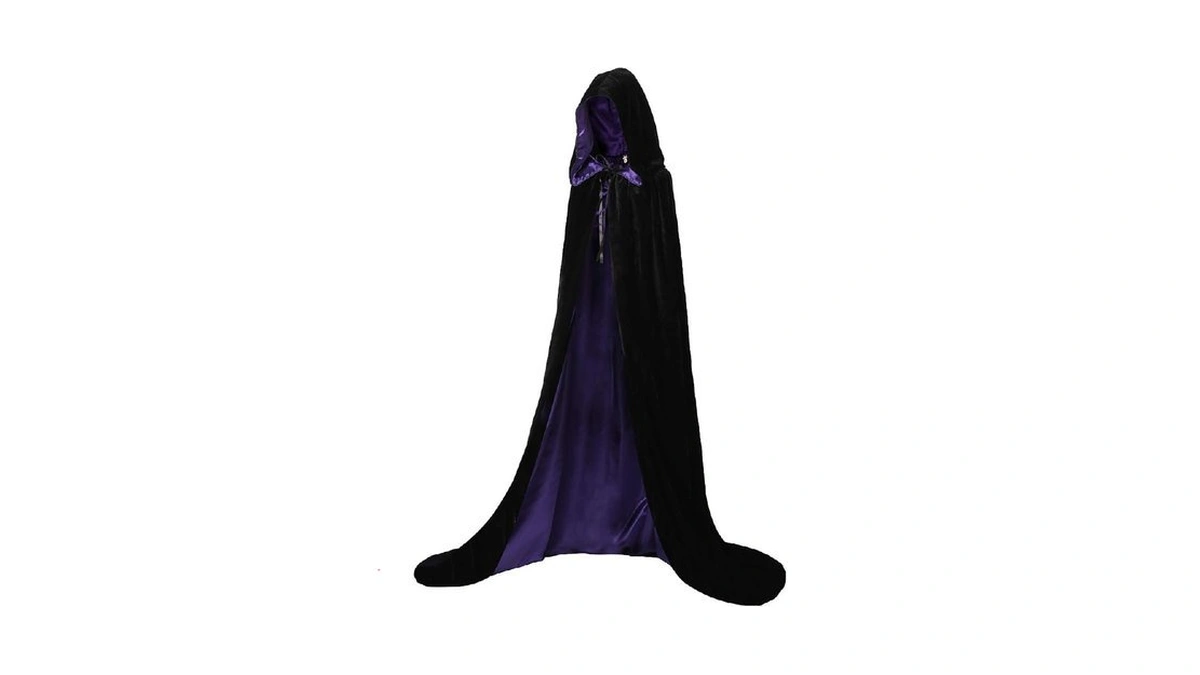 Charm&cstay Black And Purple Cloak With Hood For Men And