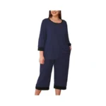 Auslook Women’s Plus Size Pajama Sets Navy Blue 4x Soft
