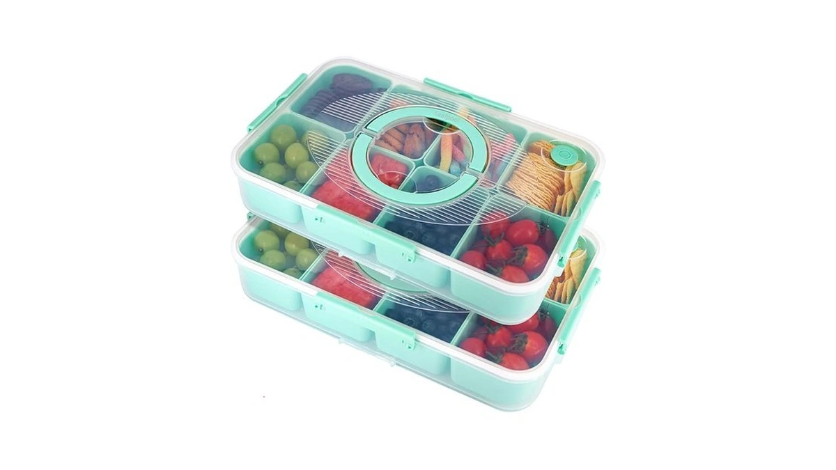 Leafpool Snackle Box Container, Dishwasher Safe Fruit Snack Containers, Divided