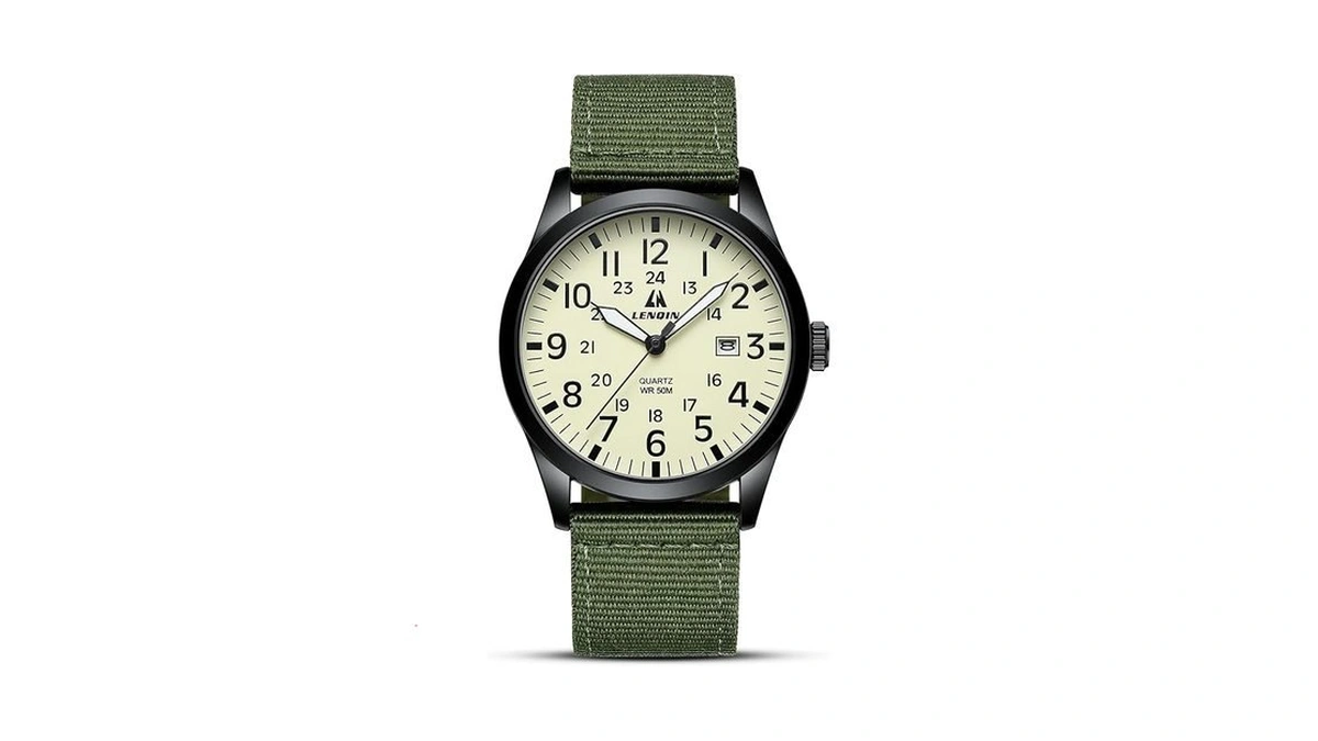 Ln Lenqin Mens Watches Unisex Military Sport Nylon Strap Stylish
