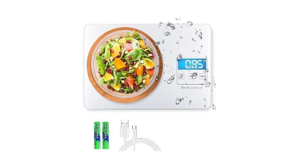 Megawise Precision Food Scale, 33lb Waterproof Rechargeable Digital Kitchen Scale,