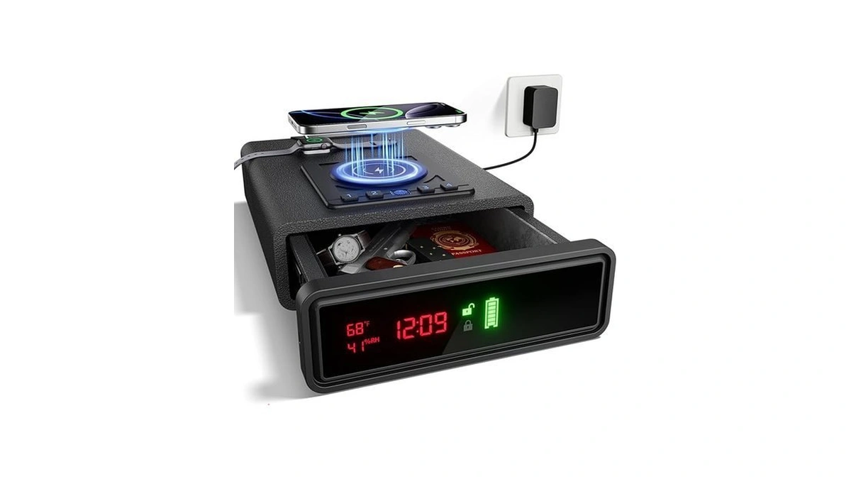 Oraraer Biometric Smart Gun Safe With Wireless Charging, 3 Quick