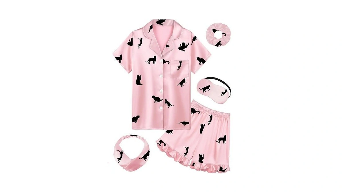 Alhavone Kids Silk Pajamas For Girls Satin Pajama Set 2