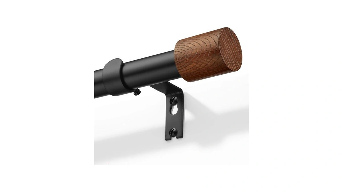 Wood Curtain Rods For Windows 32 To 84 Inch, 1