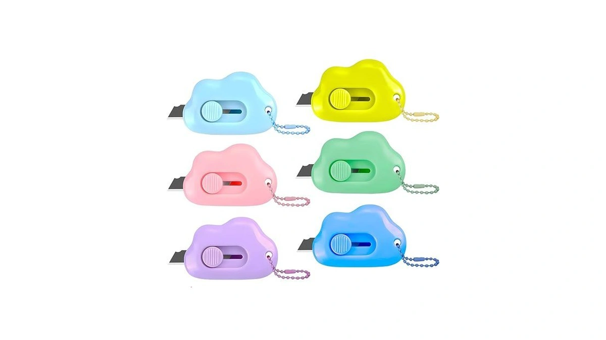 Muclip Cloud Shaped Retractable Box Cutter Set - 6 Pack