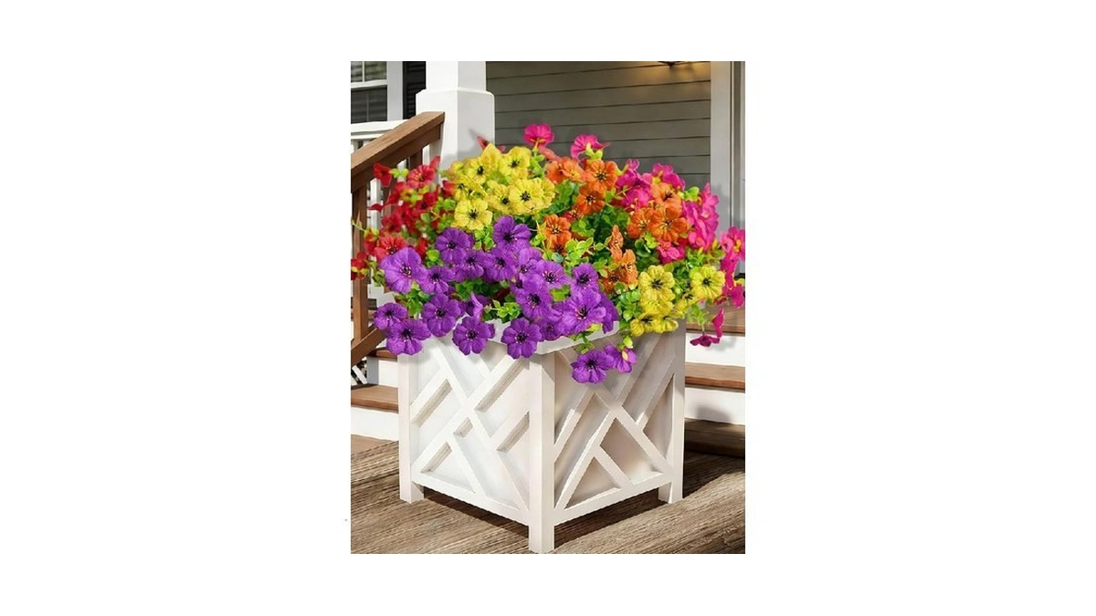 Artificial Fall Flowers For Outdoors, Uv Resistant Fake Silk Flowers