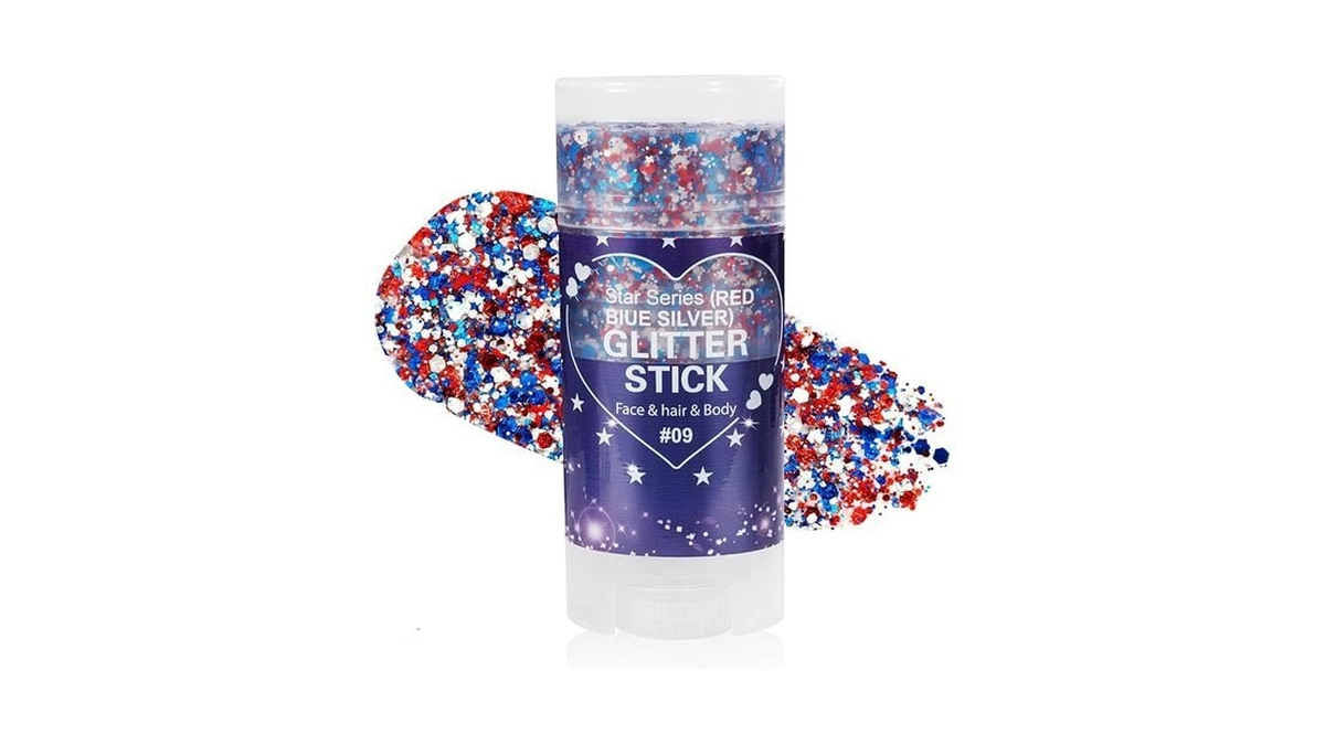 Mysense Patriotic Red White And Blue Body Glitter Stick,4th Of