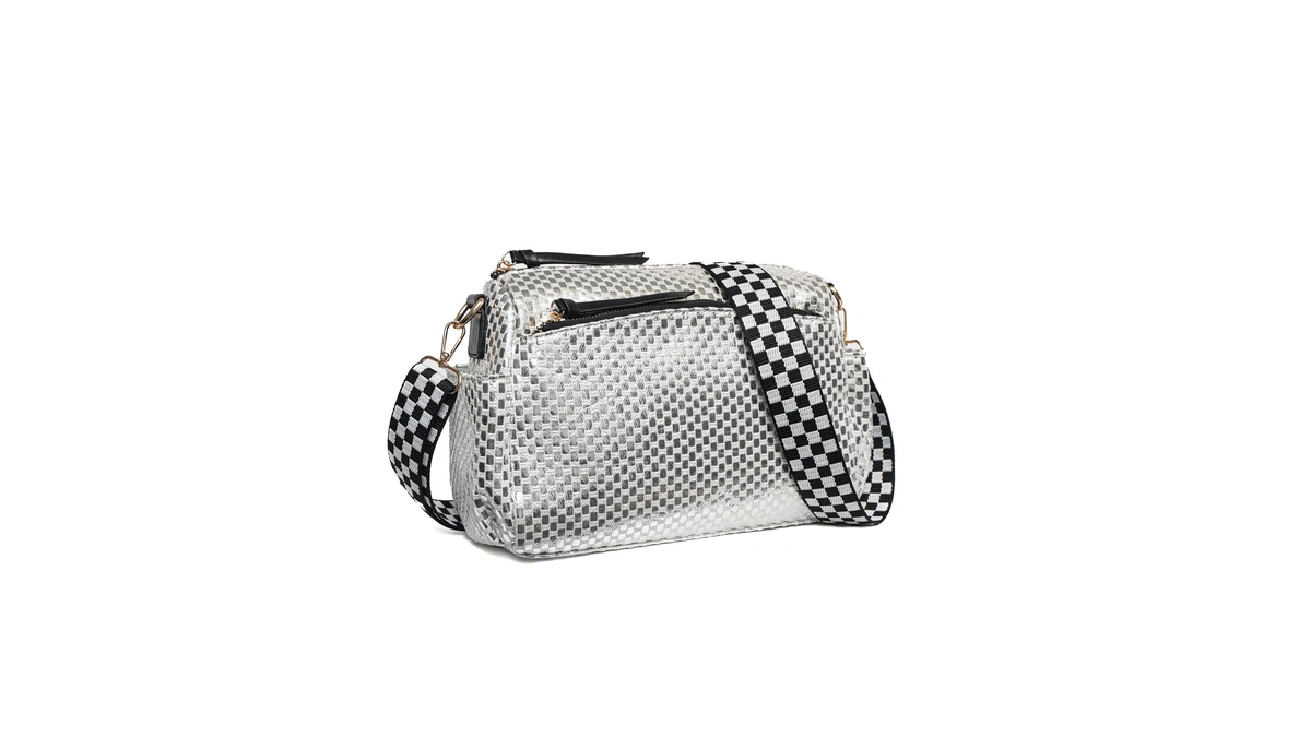 Glamzlele Small Crossbody Bags For Women - Checkered Nylon Quilted