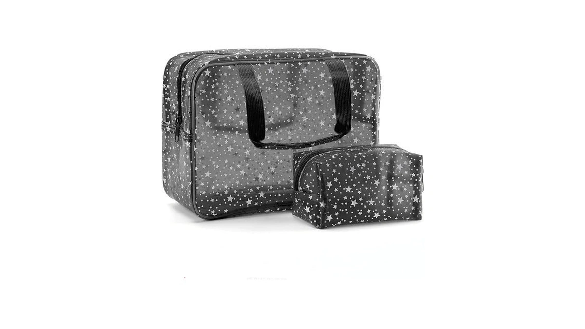 Yaopeing 2pcs Pvc Clear Makeup Bag Organizer For Women,star Transparent