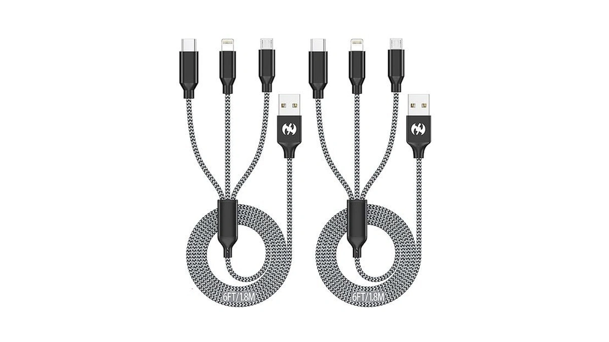 Xnewcable Multi Charging Cable 6ft 2pack 3 In 1 Charger