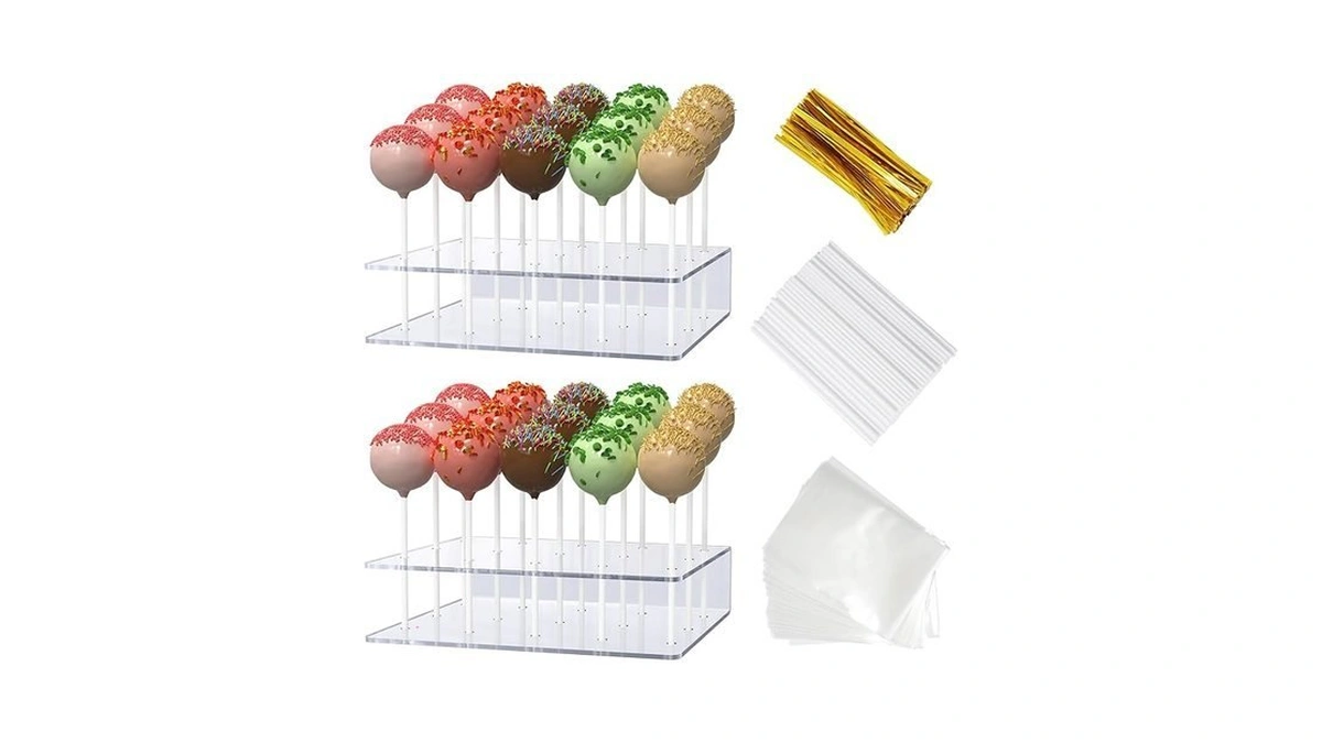 2 Pack Cake Pop Stand With Sticks Kit, Acrylic Lollipop