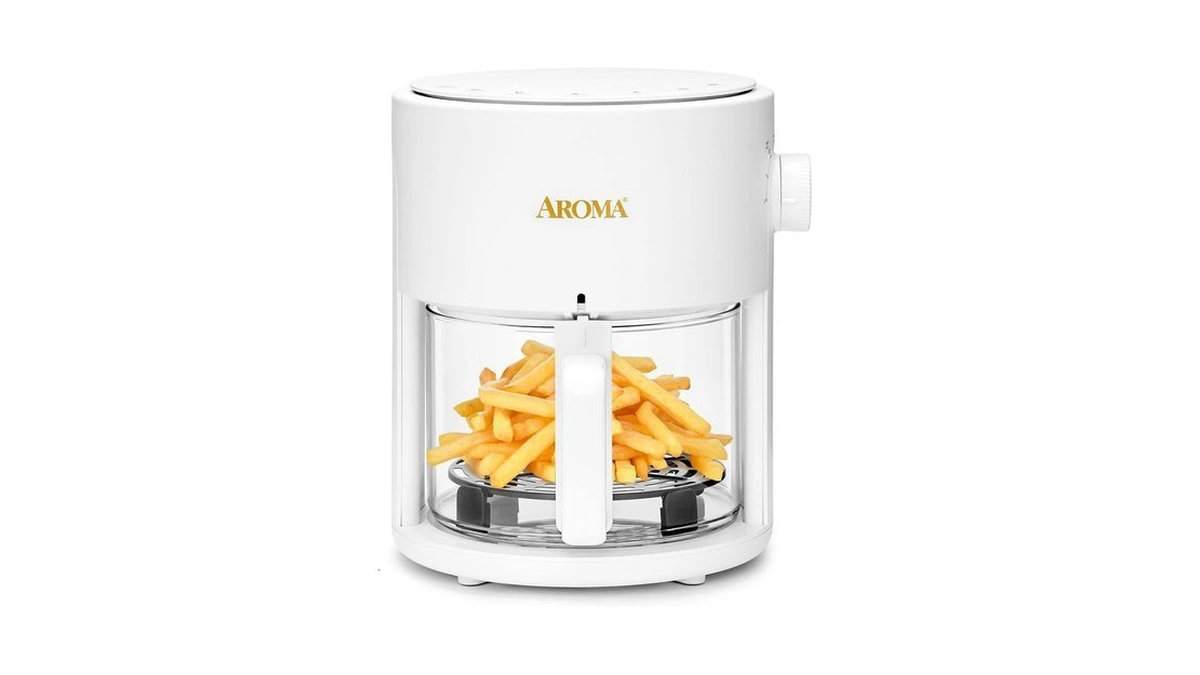 Aroma® Glass Air Fryer And Countertop Convection Oven With Powerful