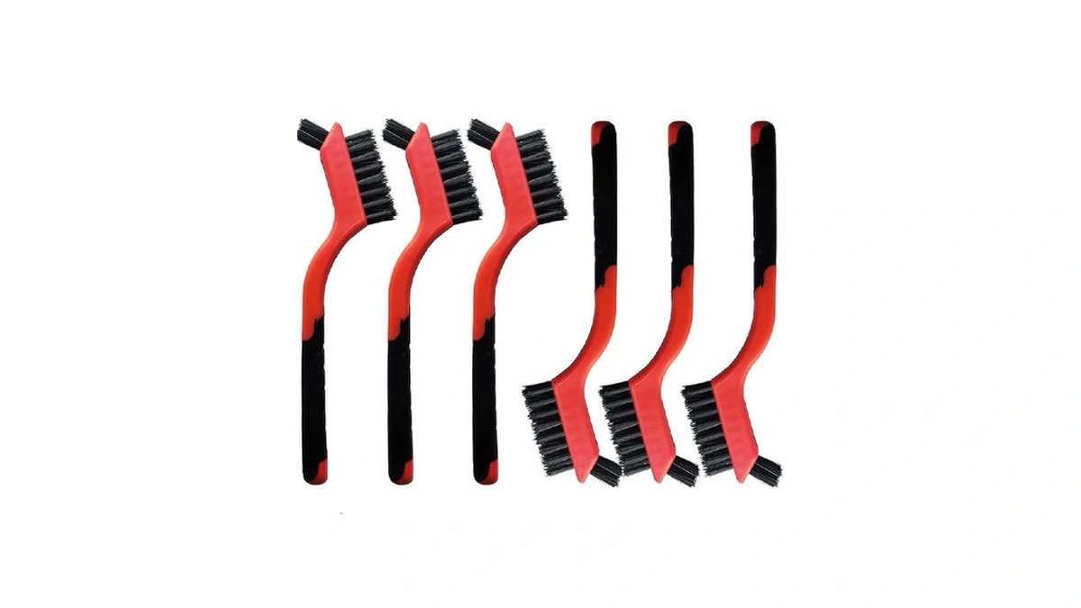 6-pack Non-scratch Nylon Cleaning Brushes - Mini Head Design With
