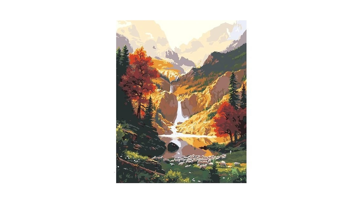 Quitedew Paint By Number For Adults,mountain Waterfall Paint By Numbers,