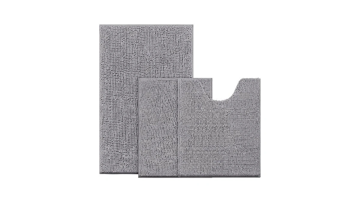 Bysure Grey Bathroom Rugs Sets 3 Piece Non Slip Extra