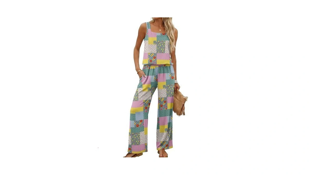 Lepunuo Women Casual 2 Piece Sets Sleeveless Tank Crop Top
