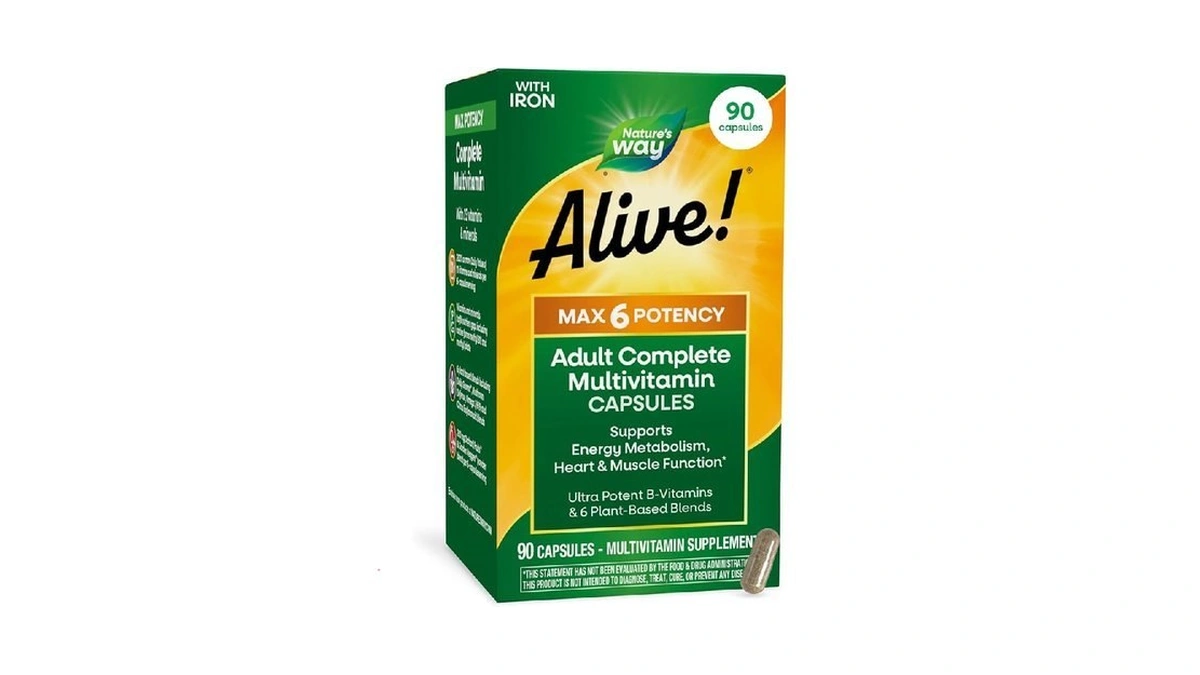 Nature's Way Alive! Max6 Potency Adult Complete Multivitamin With Iron,