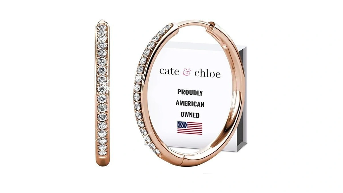 Cate & Chloe Bianca 18k Rose Gold-plated Hoop Earrings |dainty