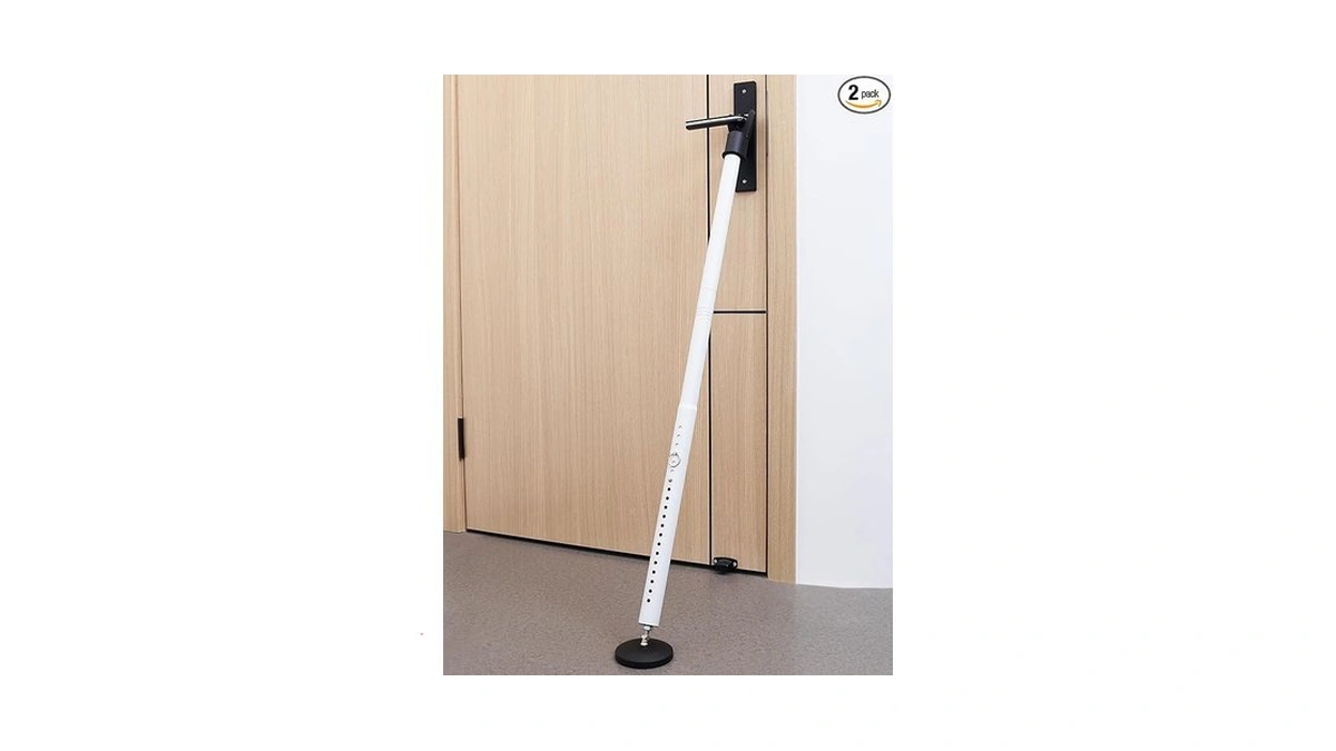 Door Security Bar 2 Pack, Heavy Duty Metal Door Jammer,