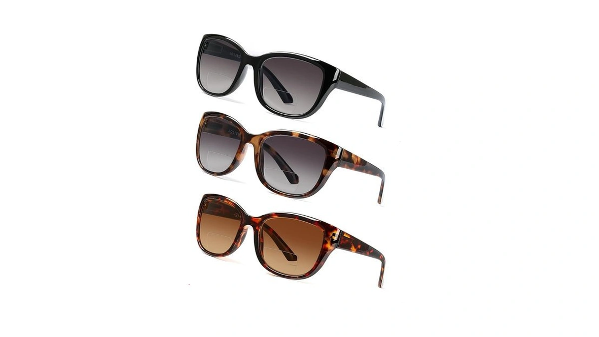 Jolisu 3pcs Bifocal Sunglasses Readers For Women/men - Full Lens