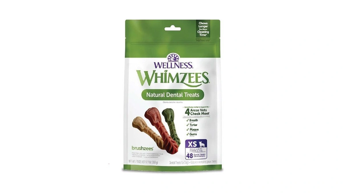 Whimzees Wellness Brushzees Natural Dog Dental Treat, Vohc Accepted Chews,