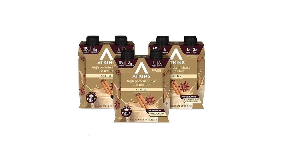 Atkins Chai Tea Latte Flavored Protein Shake, High Protein Shake,