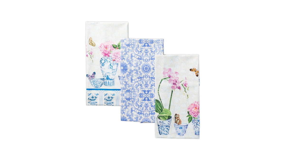 Maison D' Hermine Kitchen Towels Set Of 3 100% Cotton