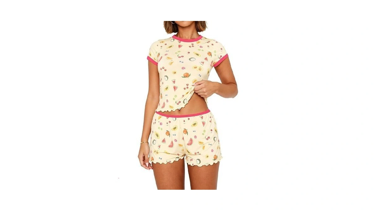 Dressmine Cute Pjs Shorts And Top Set For Women Sexy