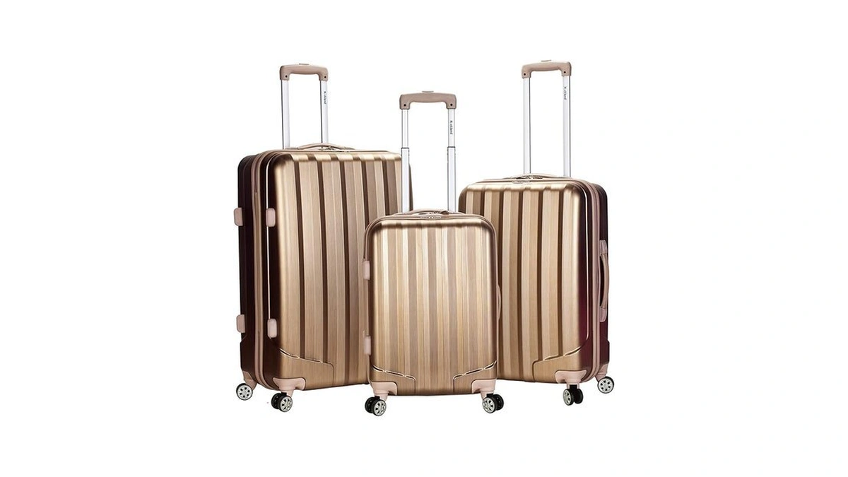 Rockland Santa Fe Hardside Spinner Wheel Luggage Set, Bronze, 3-piece