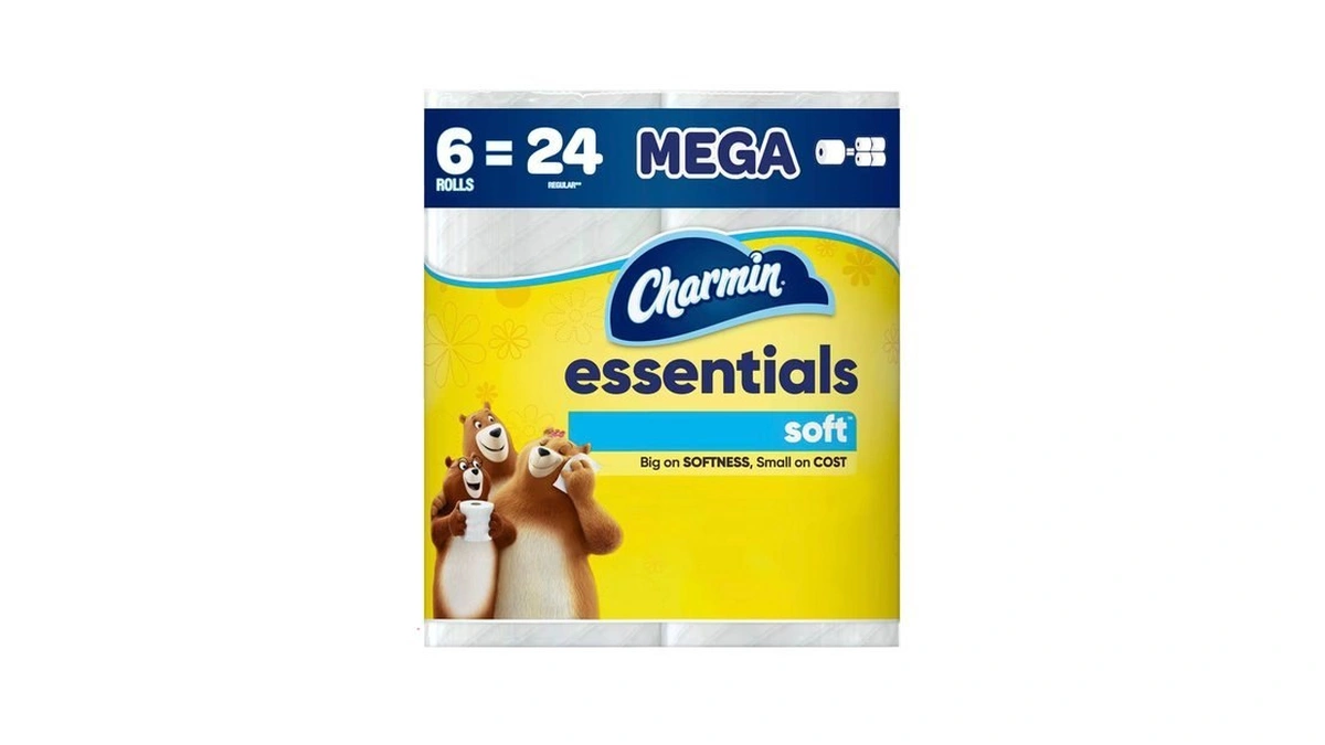 Charmin Essentials Soft Toilet Paper 6 Mega Rolls, 330 Sheets