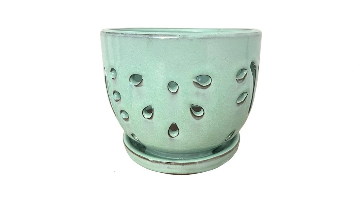Beitewei Orchid Pots With Holes Round Ceramic Flower Container Succulent