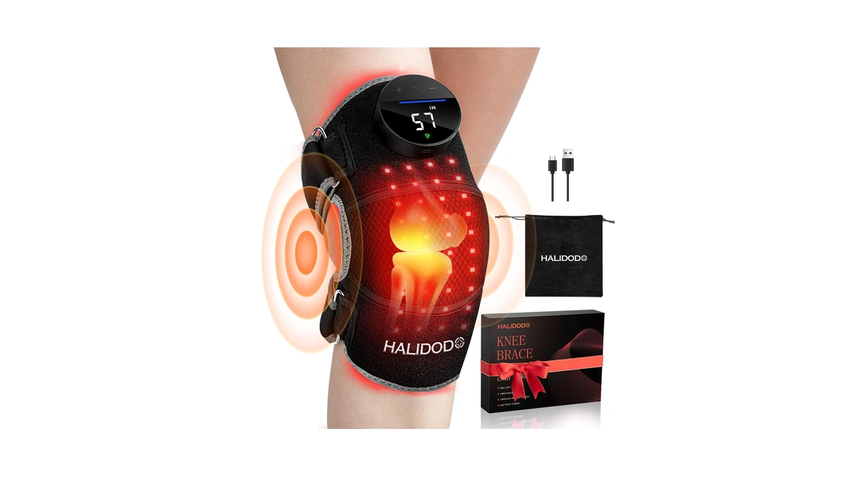 Halidodo Red Light Therapy & Vibration Massage Knee Brace -